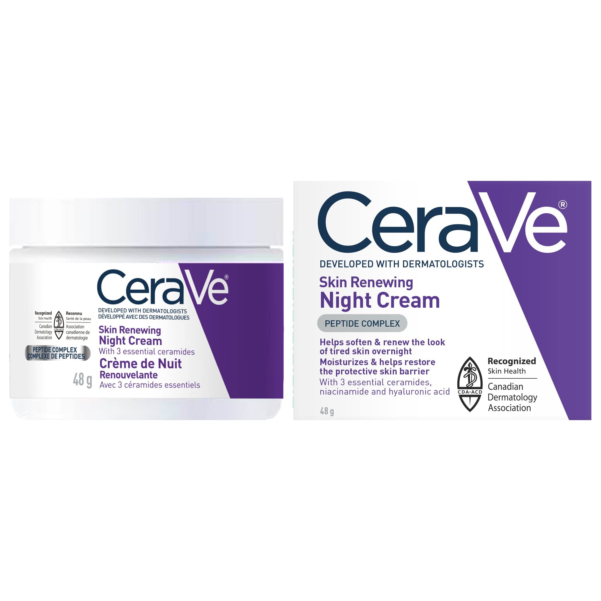 cerave night cream 2個と美容液 CeraVe Night Cream + Eye Cream - Renewing and Brightening Duo
