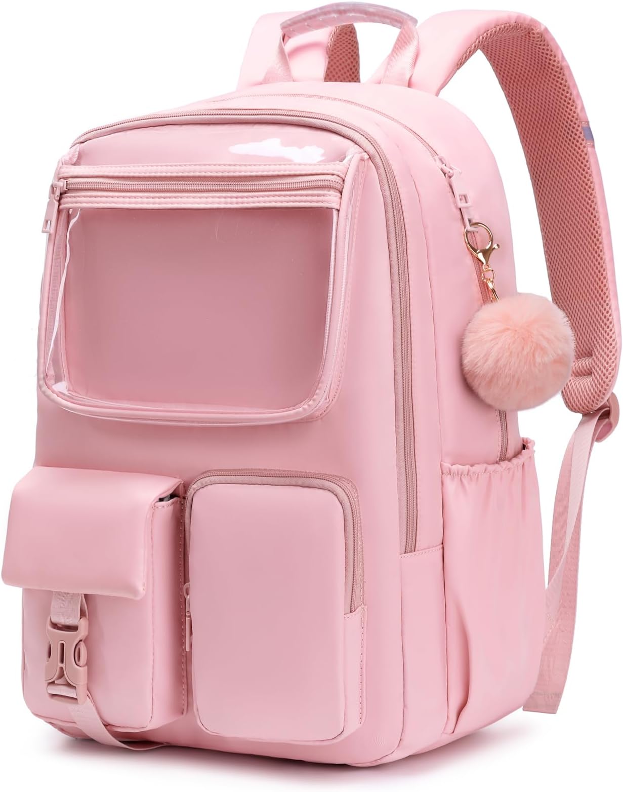 Teenagers Backpack for Girls Bookbag College Middle High School Bag for Big Kids,Student Pink Plain Ita Bag