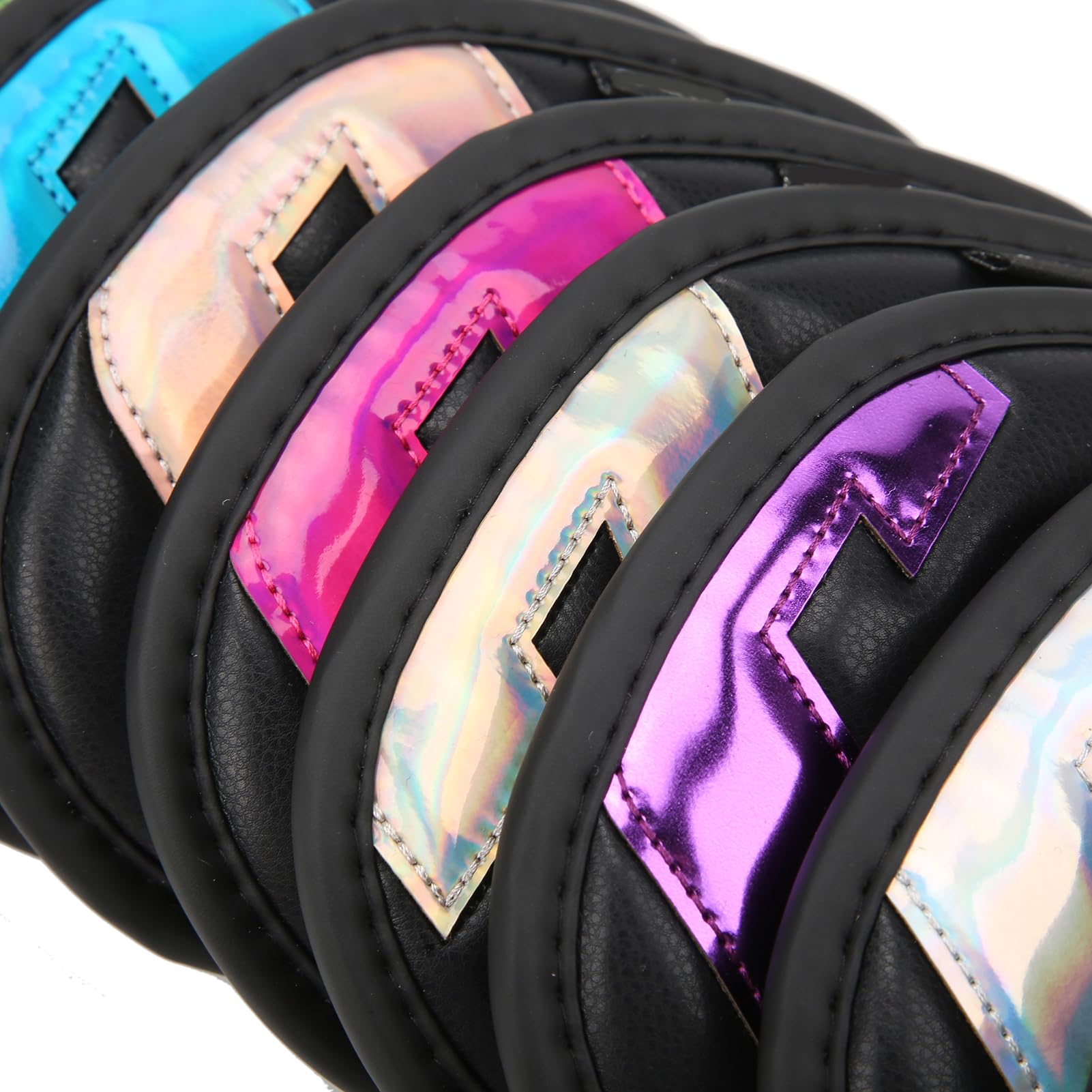 Juego de Fundas para Cabezas de Hierro para Palos de Golf, 9 Piezas, Impermeables, de Cuero PU, con números Coloridos, Cubiertas para Cabezas de Hierro para protección de Palos de