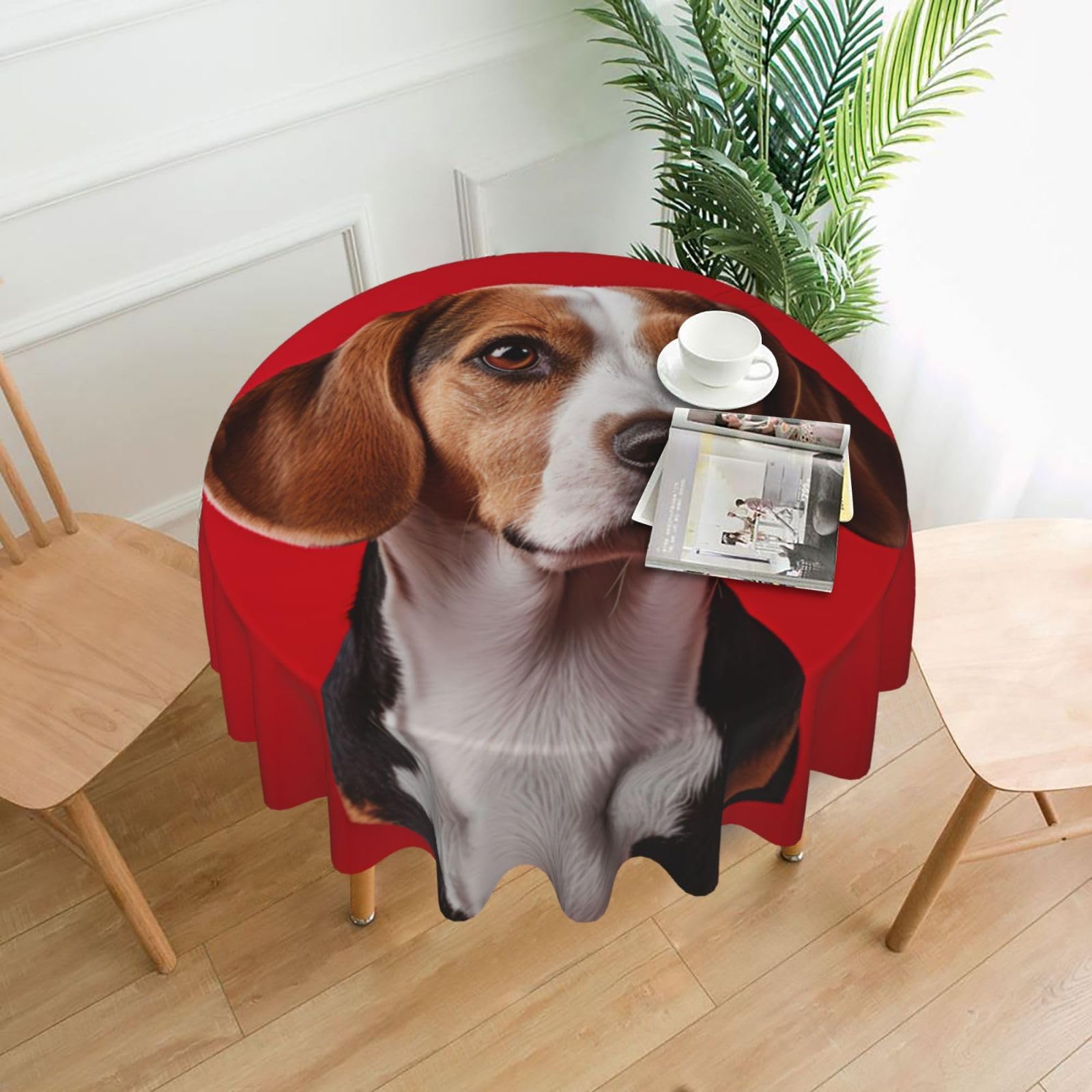Nappe décorative de 152 cm Beagle imprimée durable pour table