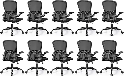 Miniatura 12 de FelixKing Sillas de escritorio de oficina, silla ergonómica de escritorio para PC con ruedas, soporte lumbar ajustable y altura, silla giratoria