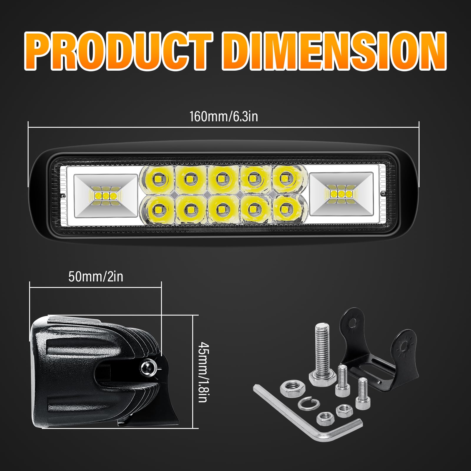 Willpower 4 reflektory robocze LED, 15 cm, 24 W, 12 V, 24 V, wodoszczelne, do samochodów terenowych, traktorów, ciężarówek 4 x 4, dodatkowy reflektor motocyklowy, reflektor cofania
