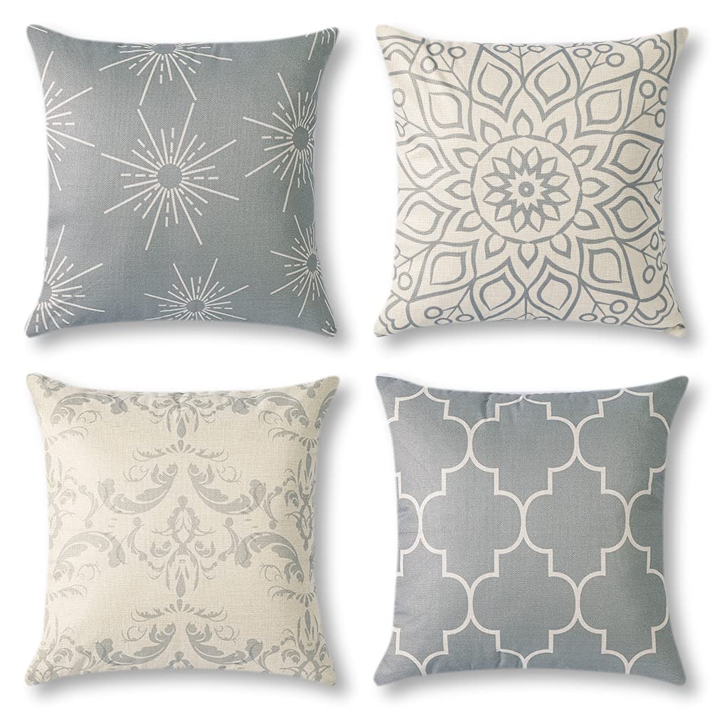 クッションカバー　45×45 Amazon.co.jp: Otostar クッションカバー 45 45 4枚セット 北欧 リネン