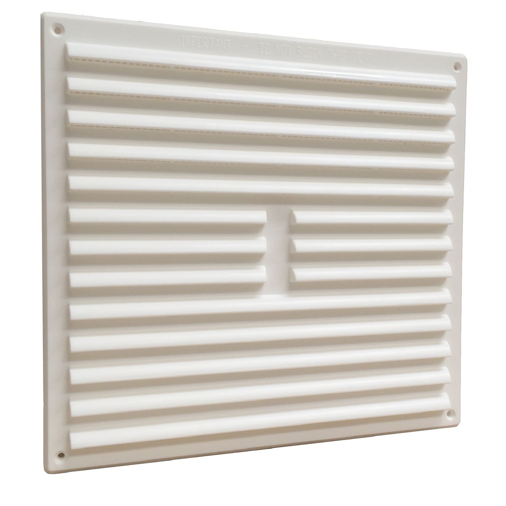 Timloc White 9" X 9" Plastic Louvre Air Vent Grille With Removable Flyscreen Cover