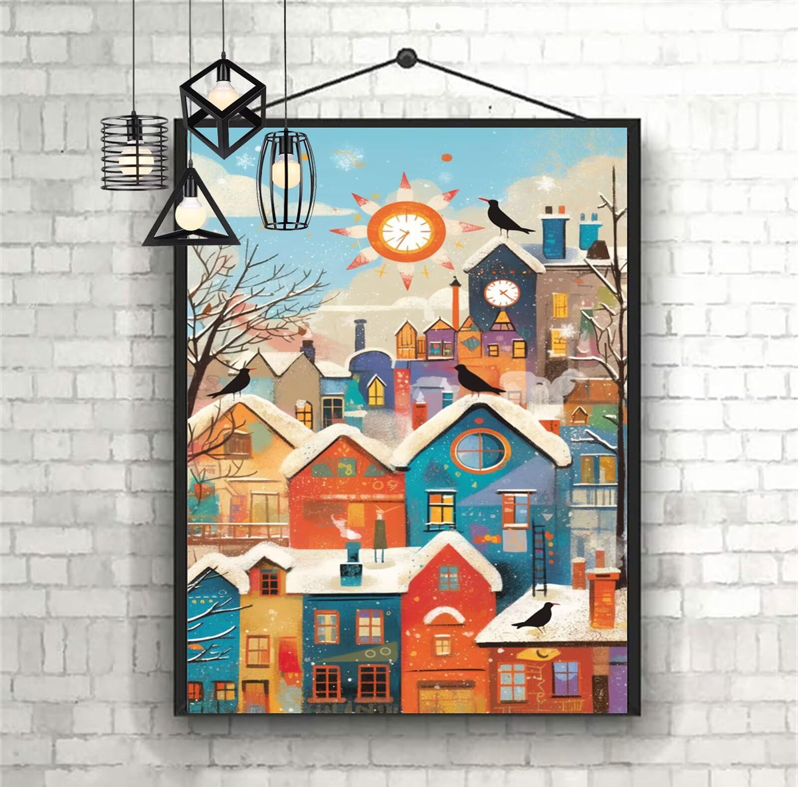 Diamentowe malowanie kreskówka diamentowe malowanie dzieci 100x150cm 2025 diamentowe malowanie wieś, DIY 5D diamentowe rysunki ścieg krzyżykowy rzemiosło dla dorosłych, obraz diamentowy prezenty dla