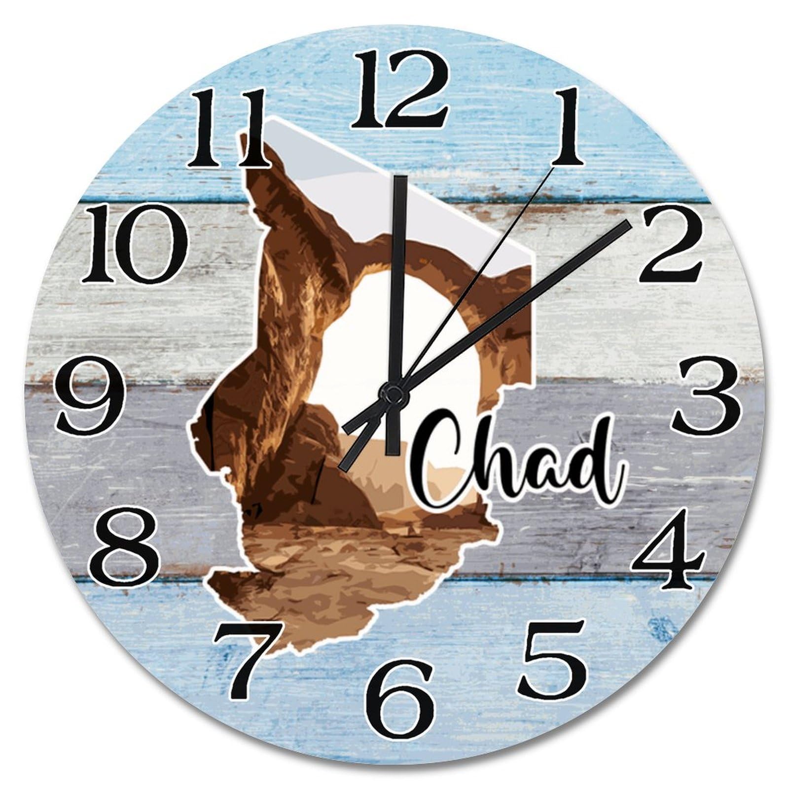 Horloge murale Tchad en bois de 38 cm silencieuse pour salon