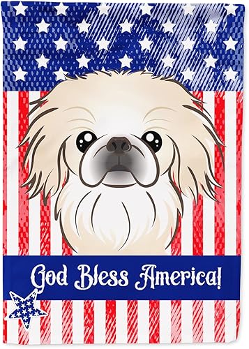 Vista 350 de Caroline's Treasures BB2171GF American Flag and Border Collie Garden Flag Mailbox Flag Decorative Yard Flag Banner Outside Patio Artwork Yard Flower