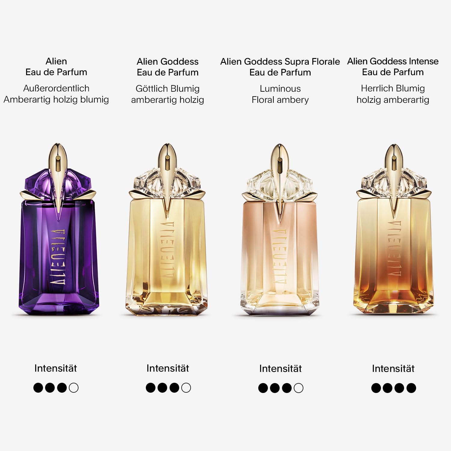 Mugler Alien Set, Eau de Parfum 30 ml + Shower Milk 50 ml + Parfümierende Bodylotion 50 ml, Damen-Parfum, Amberartig, holzig und blumig, Außergewöhnlicher Duft