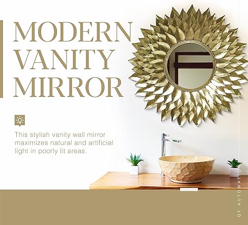 Miniatura 2 de Generic QF Automation - Espejos decorativos para decoración de pared, tocador de baño y espejo de maquillaje, espejo de pared colgante con marco de