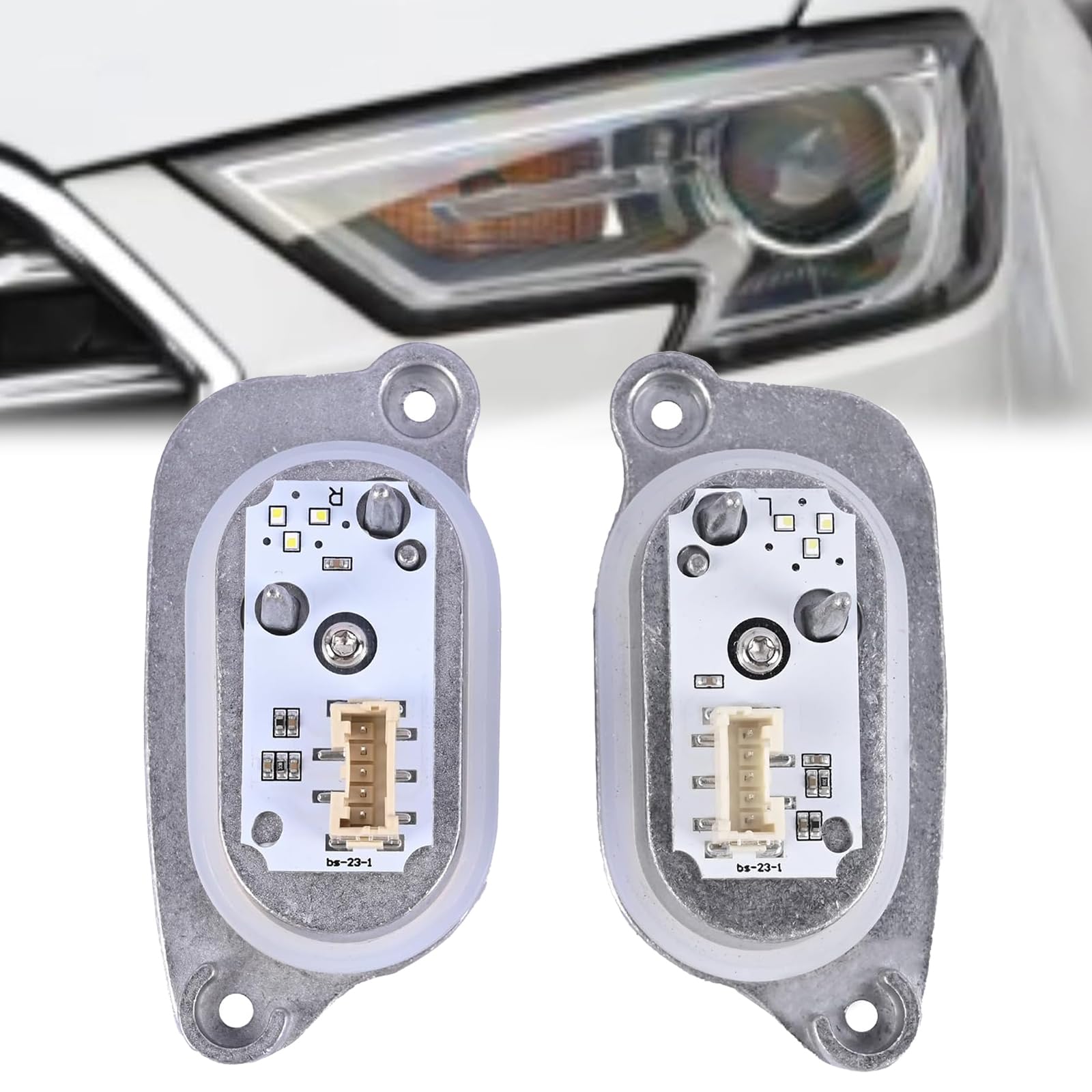 smelihomiy 2Pcs DRL Daytime Running Light Module Unit 8V0998473+8V0998474, Left & Right Xenon Headlight DRL Module Unit Compatible with A3 S3 8V 2017-2021 Replace 90070222, 90103617