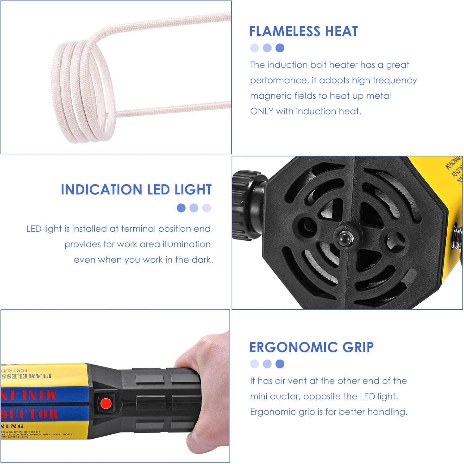 Magnetic Induction Heater Kit 1000W 110V Induction Coil Heater Bolt Induction Heater with 8 Coils Handheld Flameless Induction Brazing Tool Mini Inductor Inductive Heater Tool For Rusty Screw Removing : Tools & Home Improvement