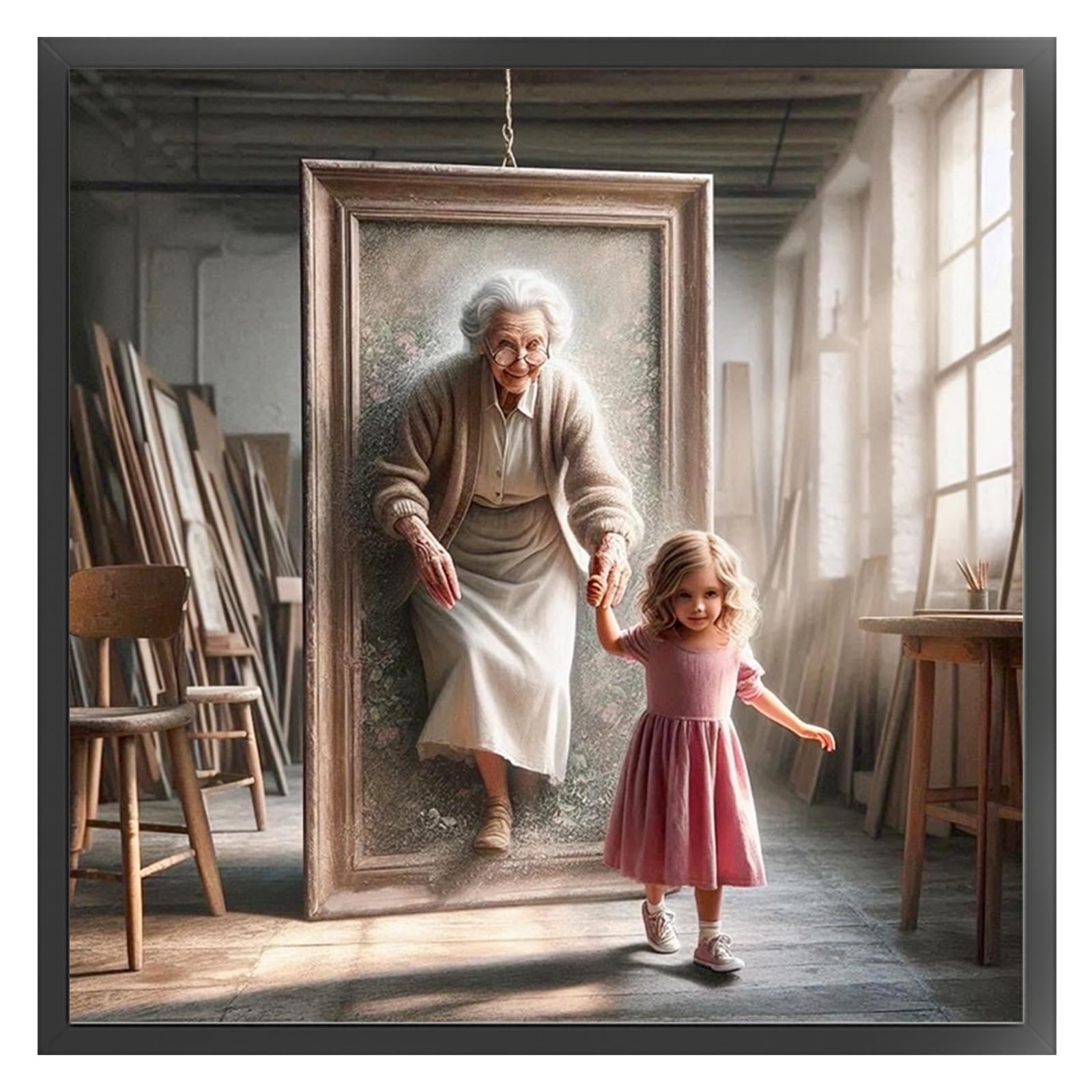 The Girl and Her Grandma Full 11CT DIY Embroidery & Needlepoint Kit 17