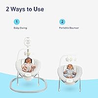 Vista 2 de Graco Sway2Me Portable Baby Swing and Bouncer Seat with Music, Sounds, and Adjustable Settings, Watson Collection