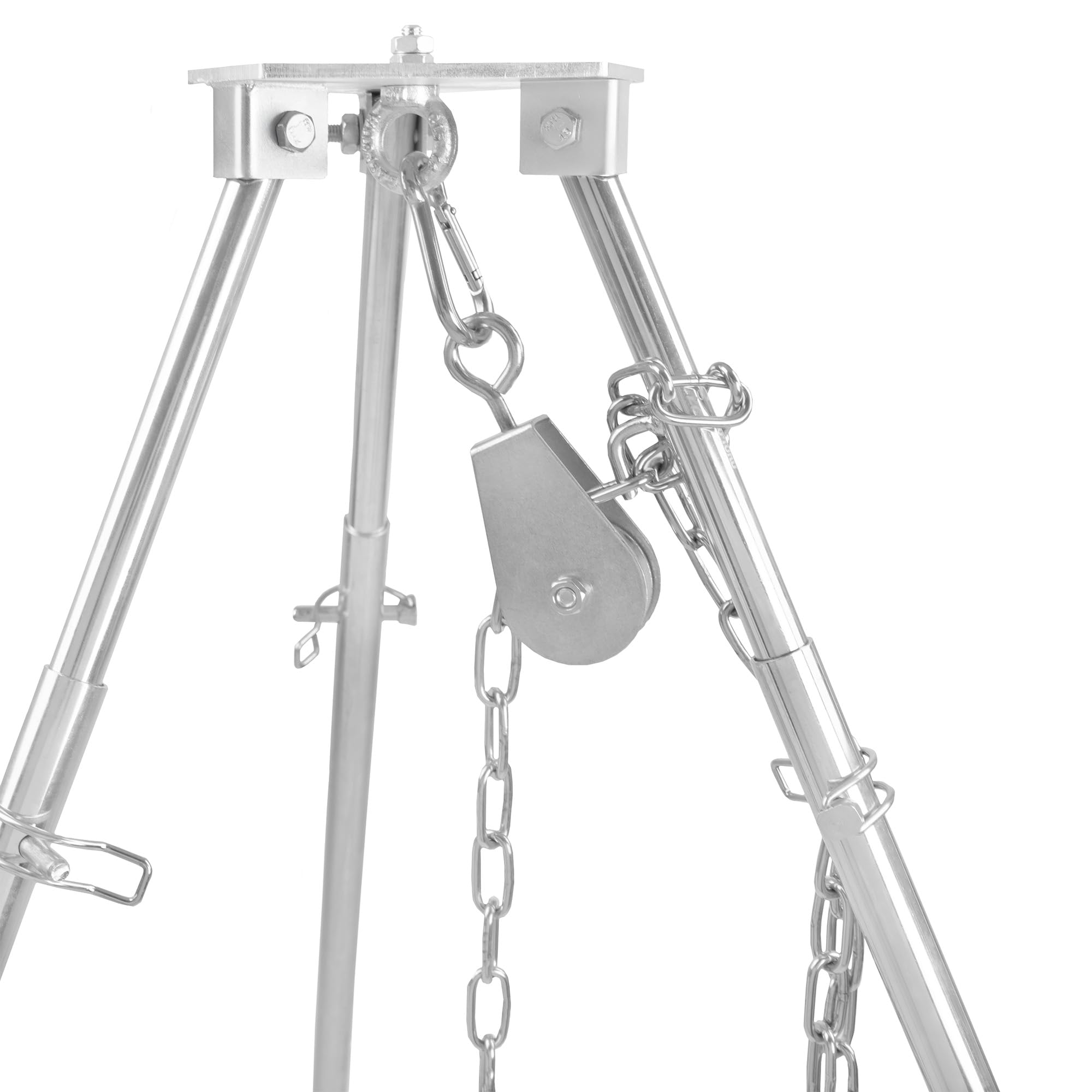BBQ-Toro Barbacoa giratoria con bolsa de transporte, hierro galvanizado, altura regulable 119 – 184 cm, trípode para brasero, parrilla giratoria sin brasero, barbacoa de jardín, giratoria, parrilla de