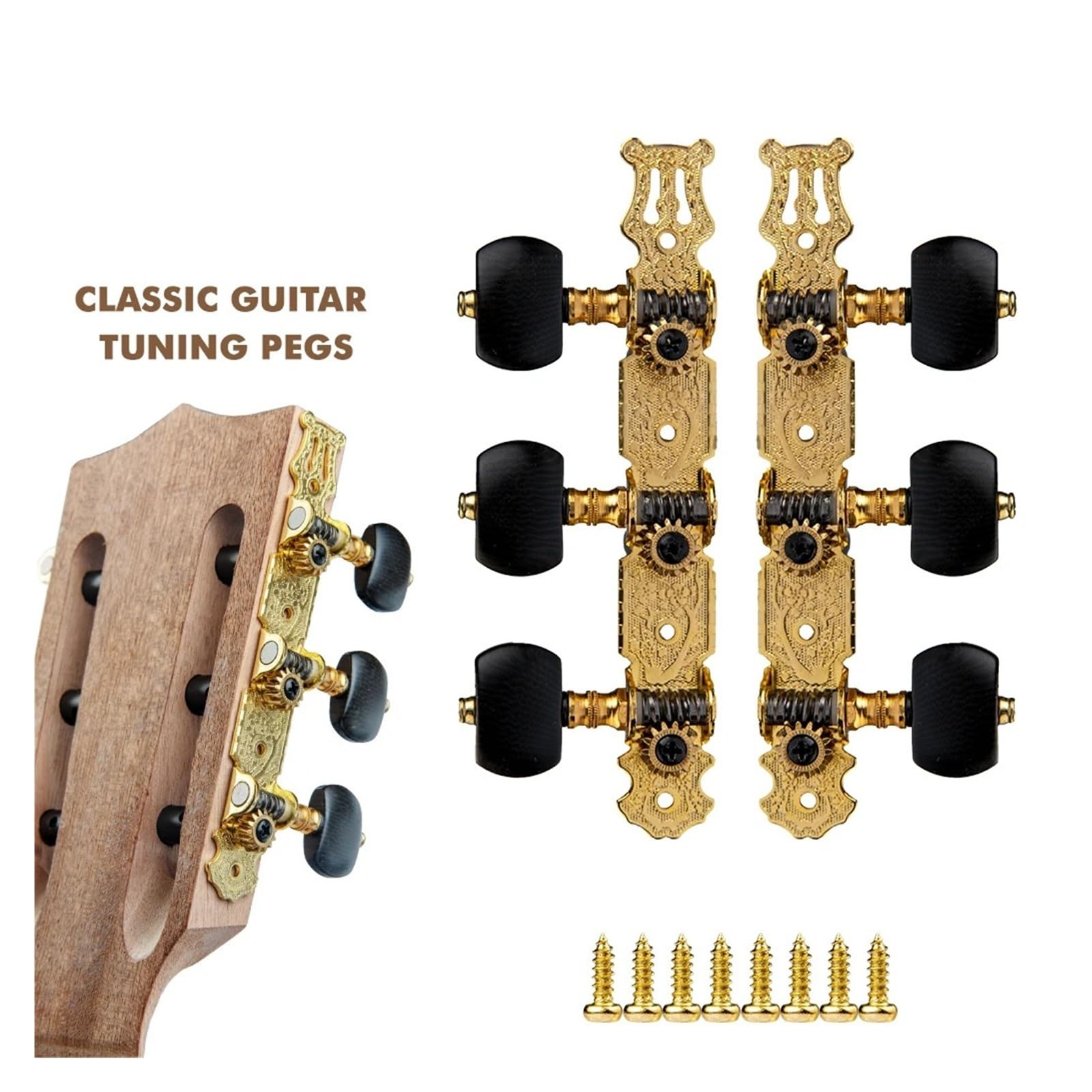 AO-020V3P Accordatori for chitarra classica Rapporto di trasmissione 1:14 Meccaniche Chiavi di accordatura Pioli con pulsanti squisiti