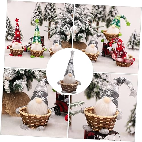 Miniatura 8 de Cesta de dulces de Navidad para cesta de almacenamiento, cesta de contenedor de frutas, decoración del hogar, cesta de pan de Navidad, cesta de
