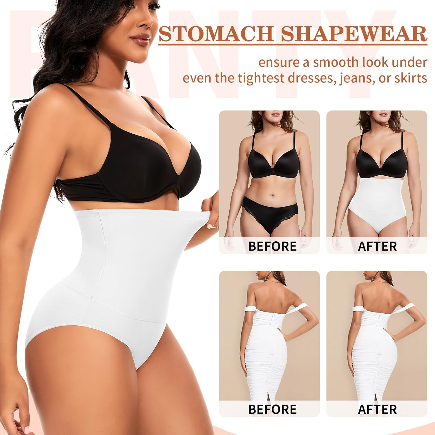 Werena Tummy Control Shapewear Underwear for Women High Waist Body Shaper Panties Shaping Girdle Panty Briefs - Image 5