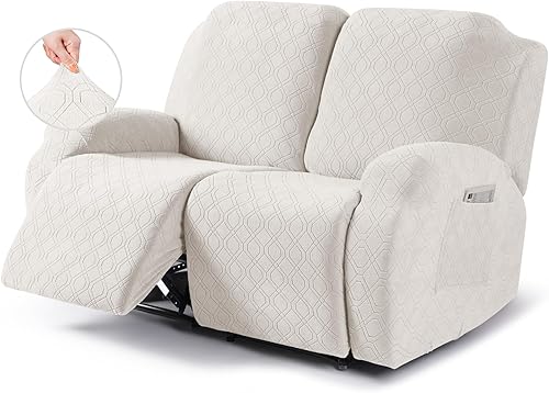Vista 160 de VANSOFY Funda para silla reclinable, 3 piezas, fundas elásticas para silla reclinable, funda suave para silla reclinable, protector de muebles