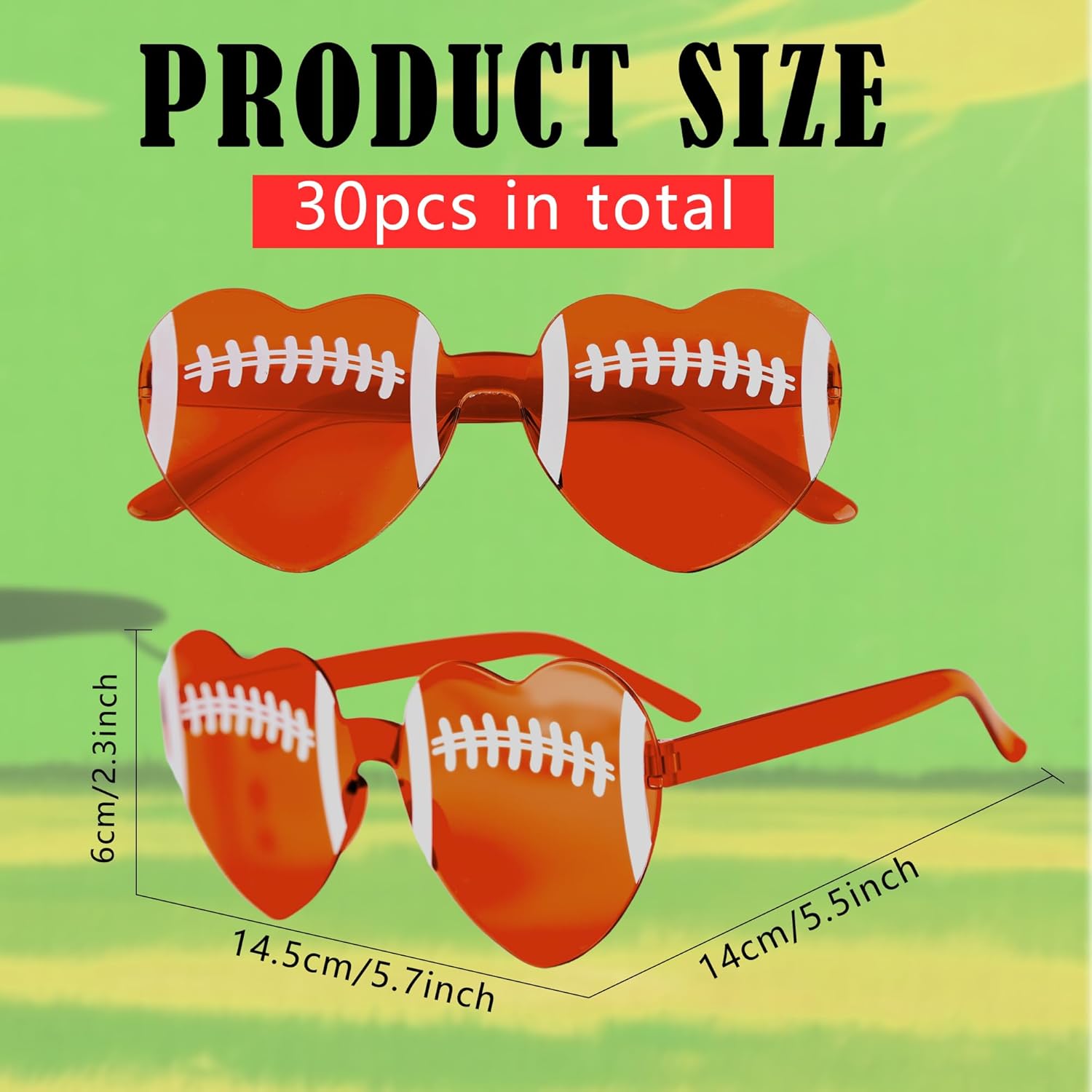 30 Pcs Football Volleyball Soccer Softball Glasses Bulk Softball Gift for Adults Teen Player Coach Team Sport Party Favor - Image 2