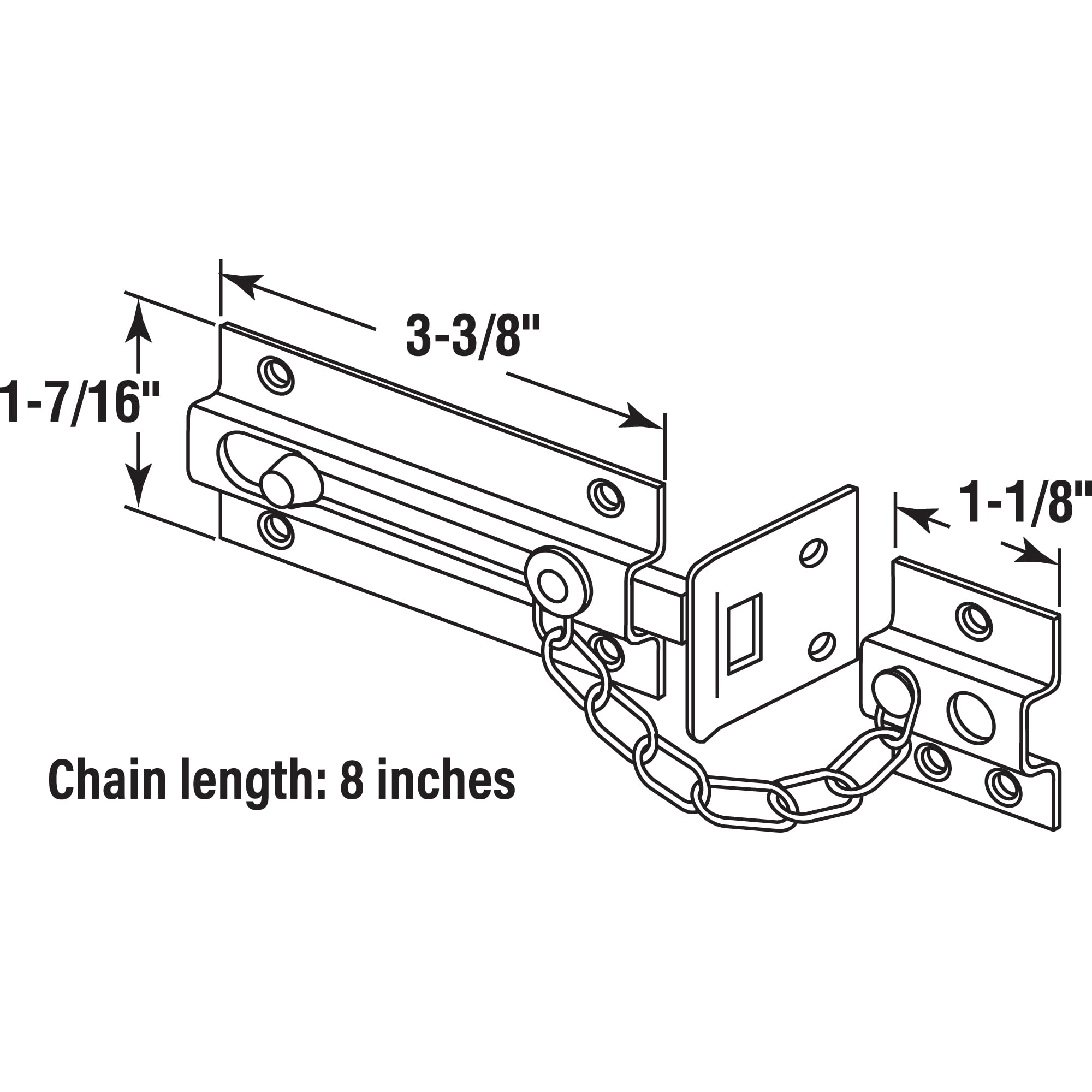 Prime Line Prod.U 9911Guard Door Chain Bolt-PB GUARD DOOR BOLT