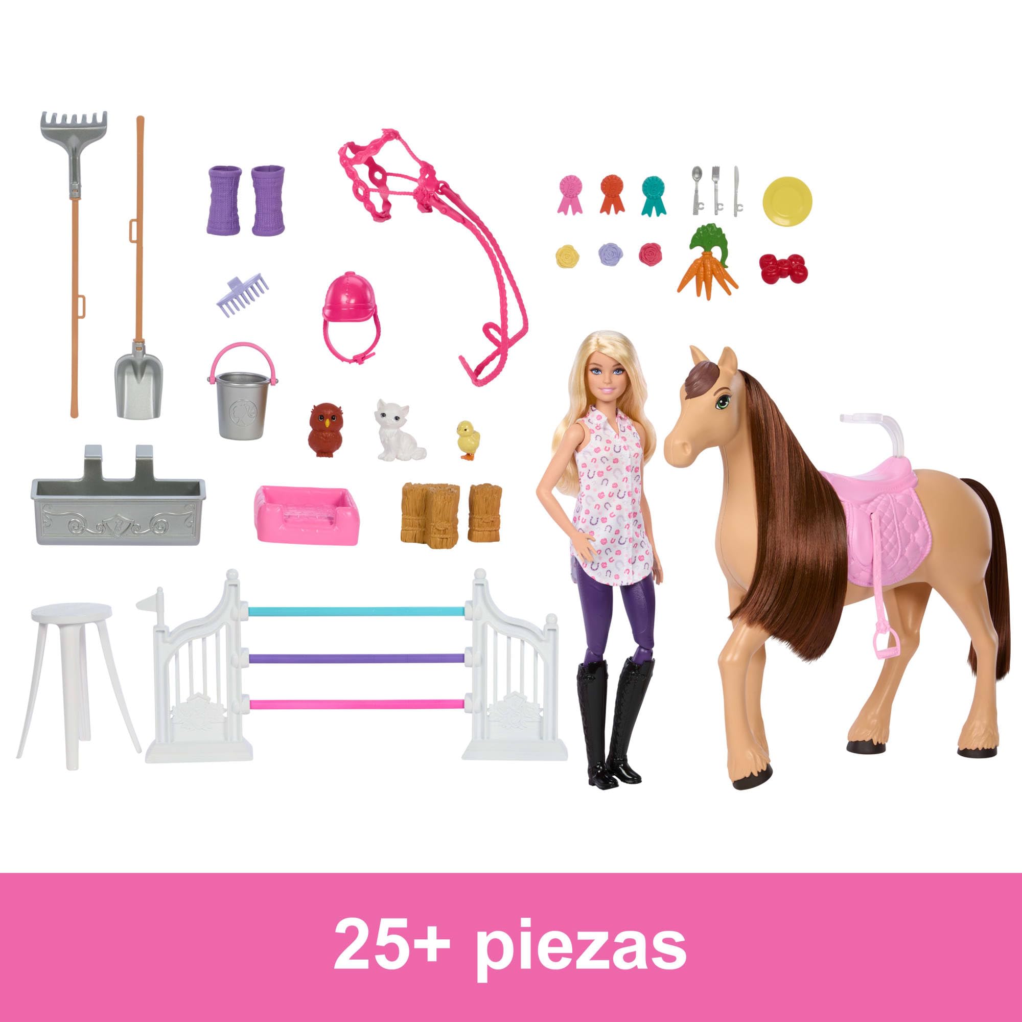 Barbie Mysteries The Great Horse Chase, muñeca y caballo