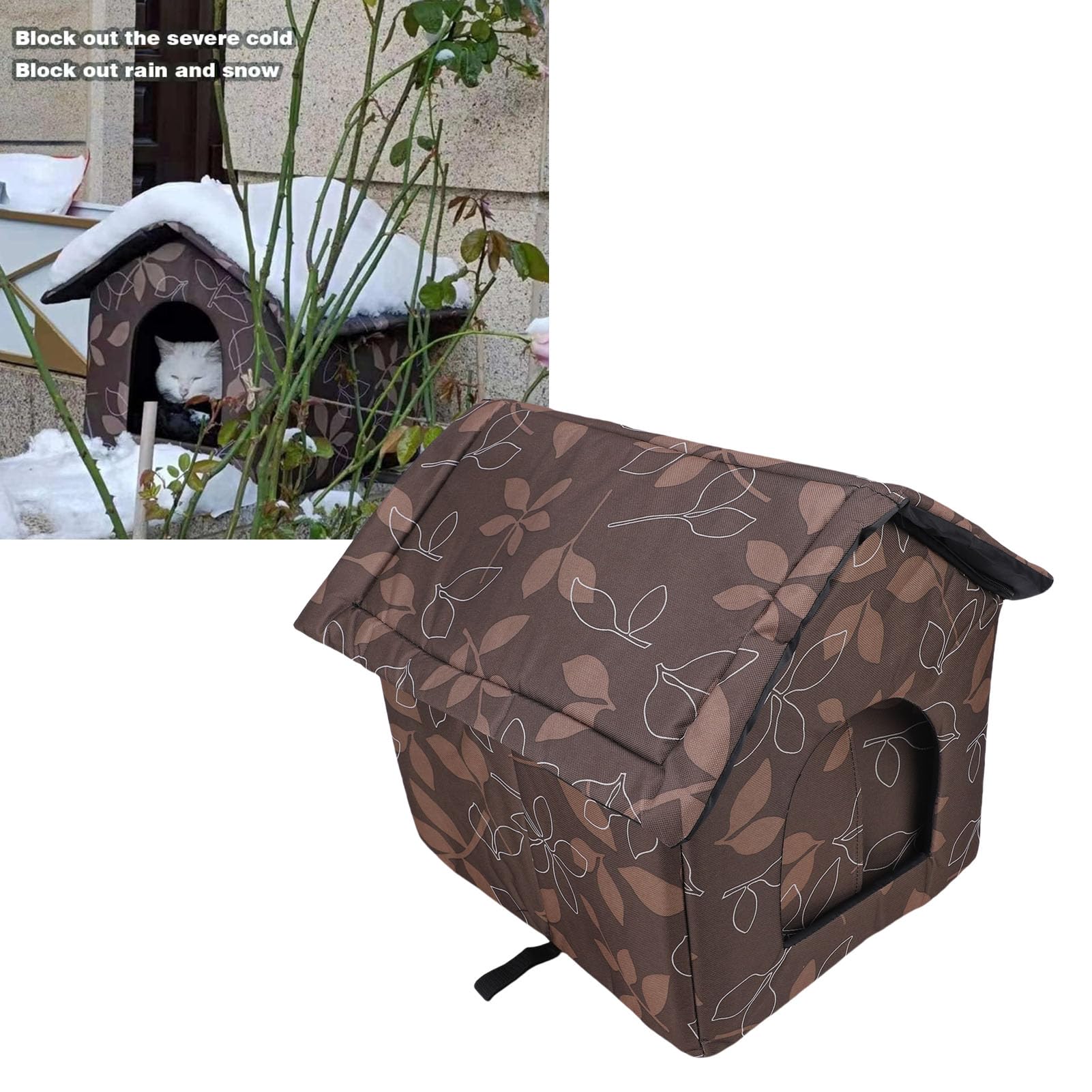 SENECESLI Outdoor Cat House, Wodoodporne Tkanina PET SHETRENT Pogoda dla Zwierząt Domowych 6,6 do 11,0 Funta, Izolowany Dziki Kotek dla Kotów na Zewnątrz Zwierząt w Zimie