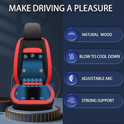 Miniatura 5 de LGNORA Funda de asiento refrigerante para asiento delantero, 16 ventiladores de 12 V ventilada con masaje, funda de asiento de refrigeración