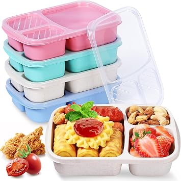 Lunch box meal prep containers snack containers-bento box food storage containers with lids snackle box container bento box adult salad container for lunch reusable for Work - Camping