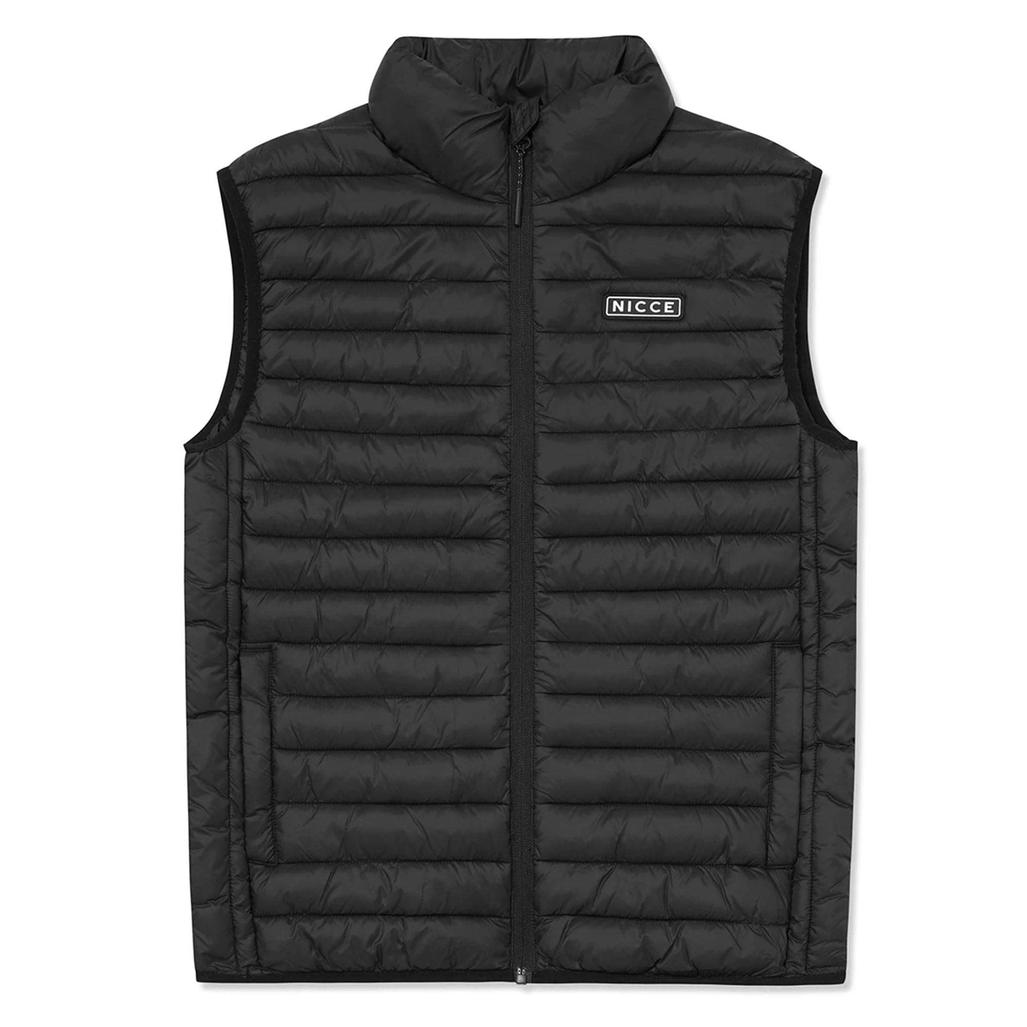 Nicce Men's Schwarz Maidan Black Quilted Puffer Gilet Small