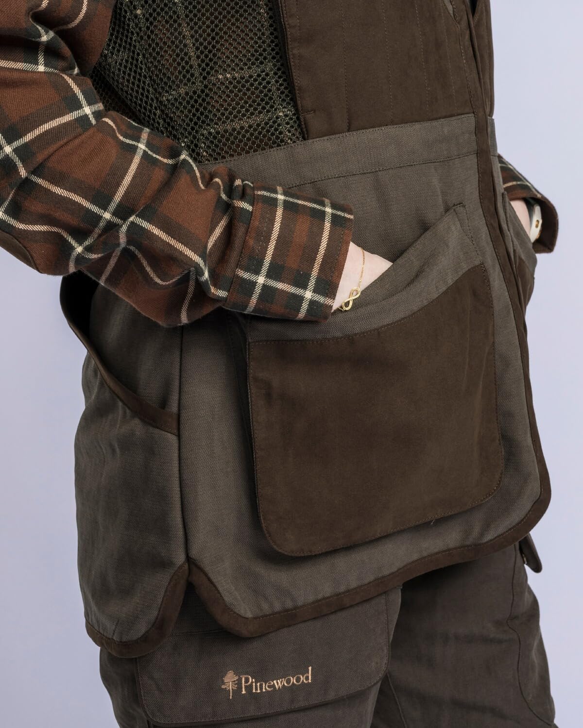 Pinewood Jagdweste Damen Suede Brown