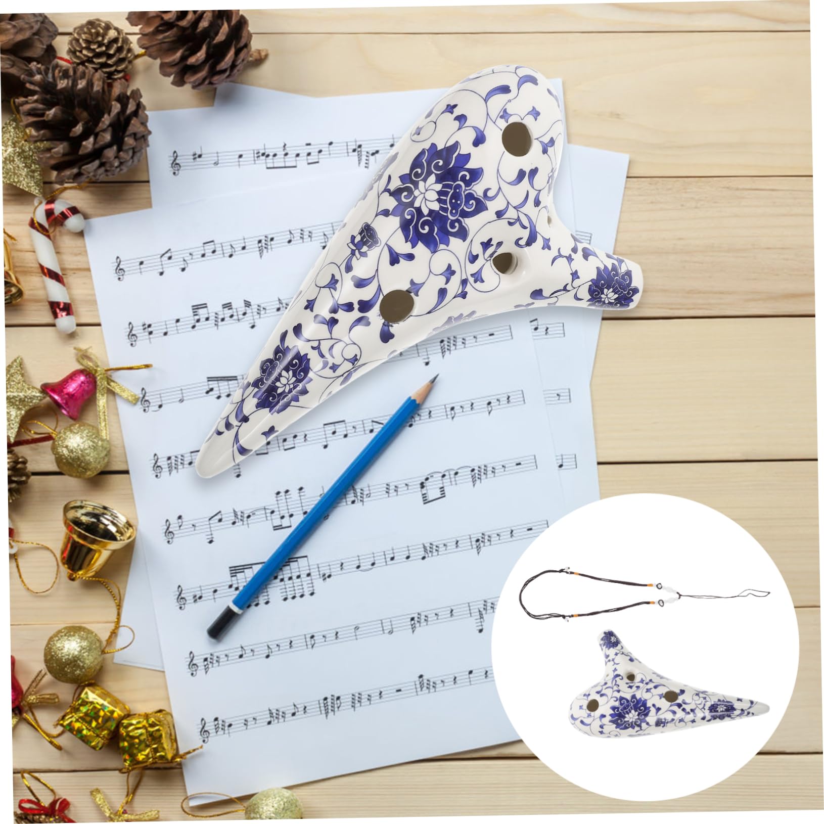 SUPVOX Flauta De Porcelana Pintada Mano Ocarina Para Principiantes Instrumento De Viento Para Tocar Casa Ocarina De Modelado De Bayas