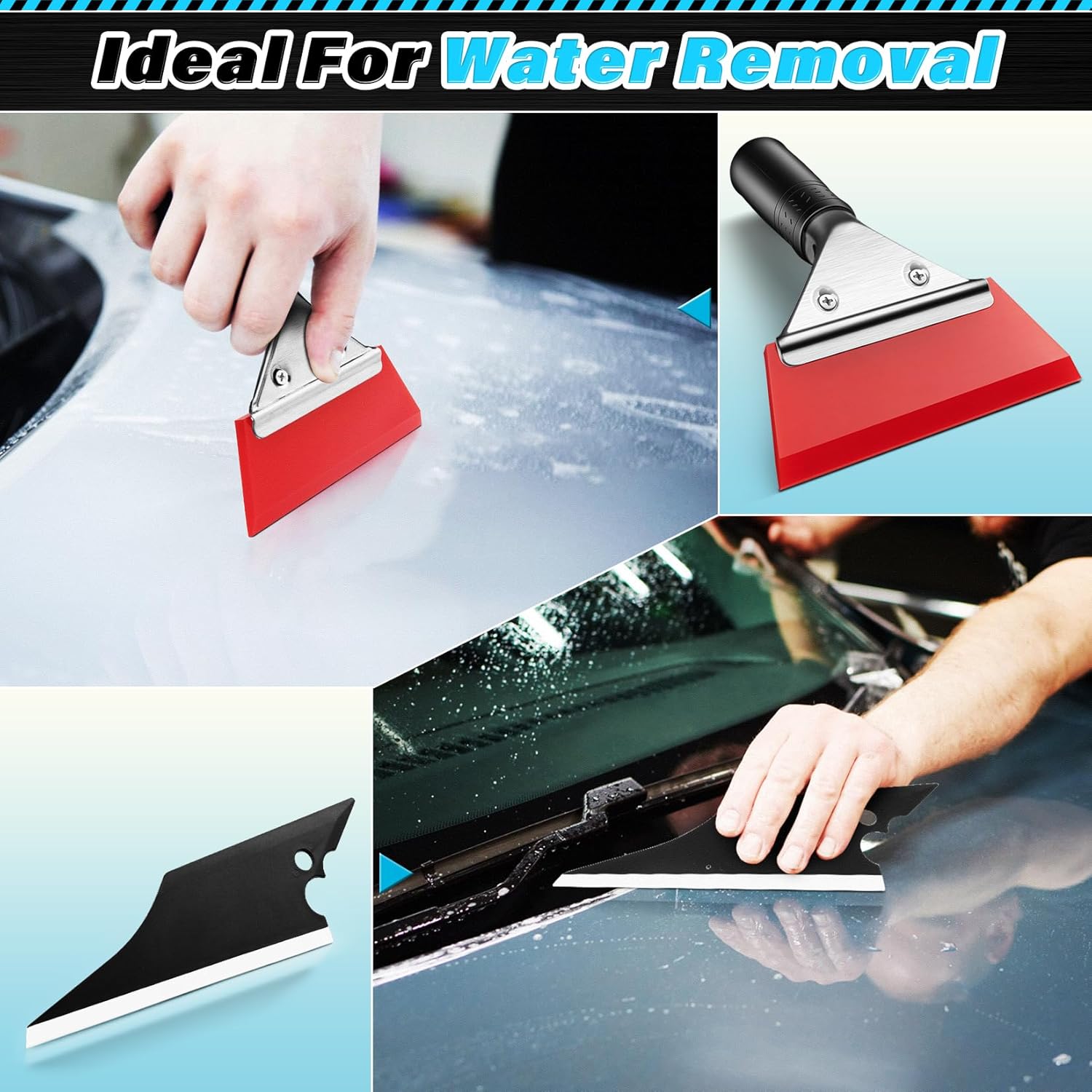 DIYSELF 18 Pcs Window Tint Kit, Vinyl Wrap Tool Kit - Professional Window Tint Tools & Squeegee for Vinyl - Complete Car Wrap Kit for Car Wrap, Stained Glass Window Film, Wallpaper, Water Blades Tool