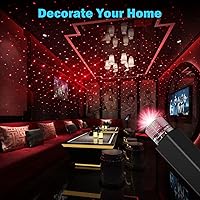 Vista 7 de Luz nocturna de techo de auto con estrellas, portátil, ajustable, USB, flexible, interior, LED, con atmósfera romántica, estrella, proyector Rojo