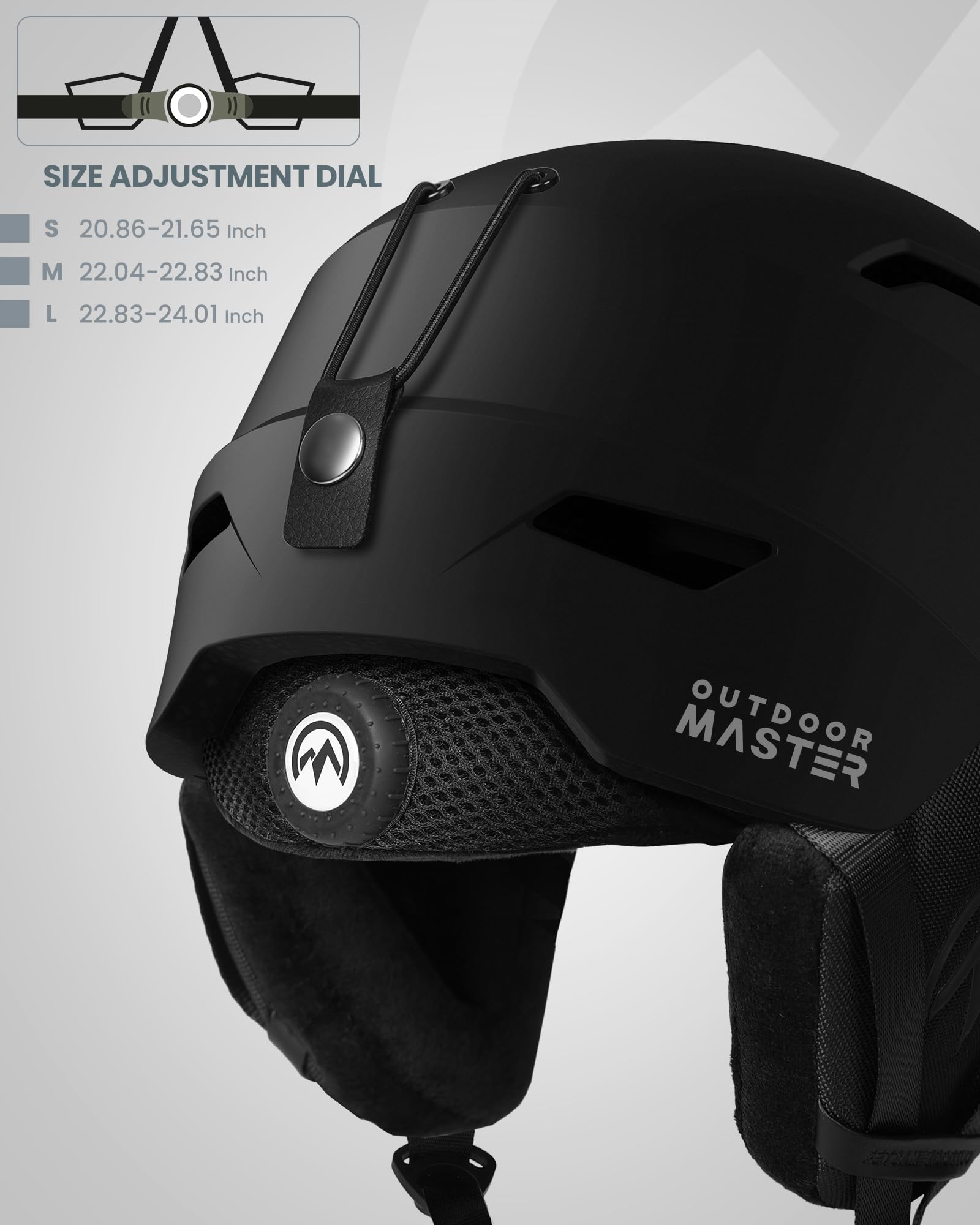 OutdoorMaster Skihelm-Set, Snowboard-Helm mit Brille für Erwachsene - 12 Belüftungsöffnungen - Skihelme für Männer, Frauen und Jugendliche