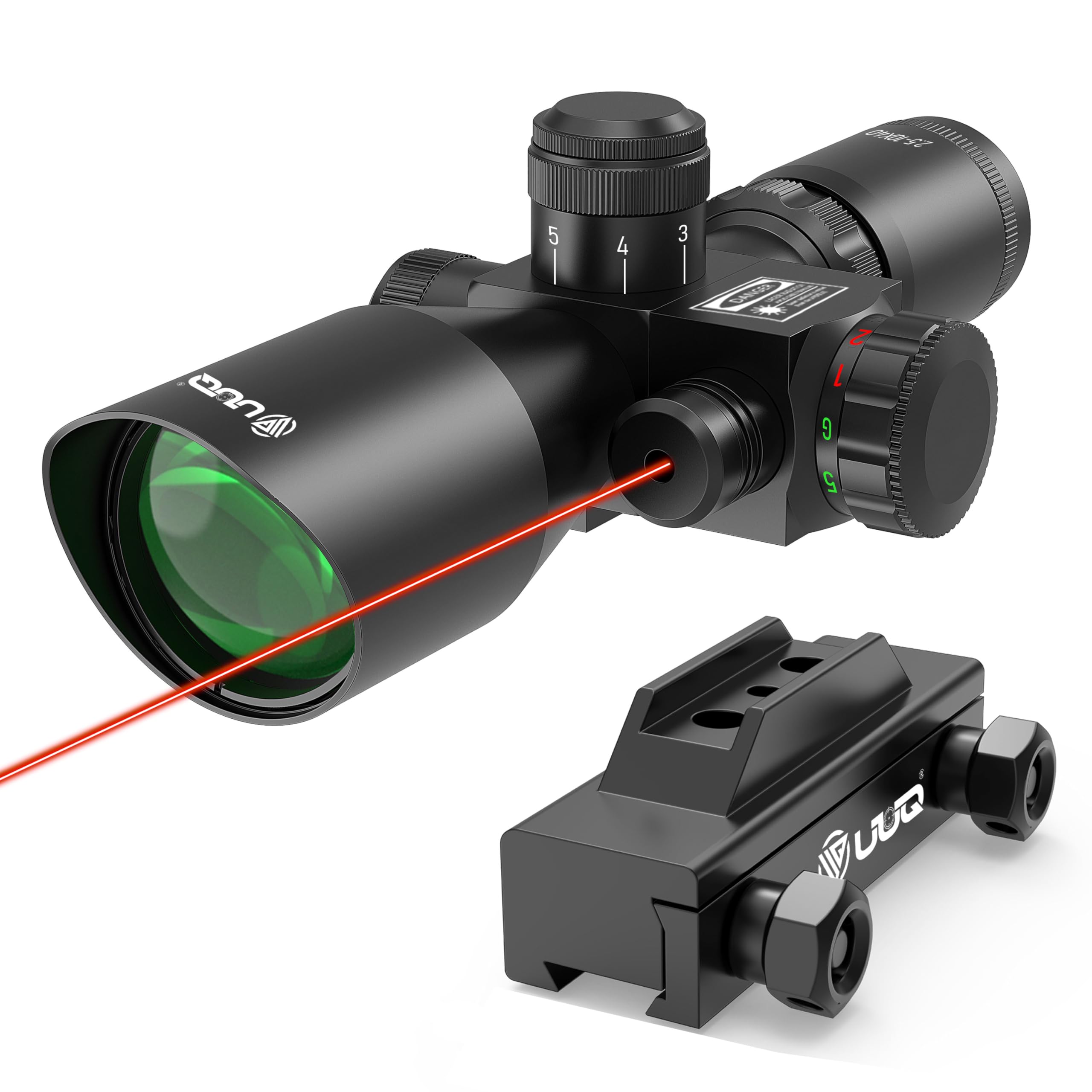 UUQ 2.5-10x40 Rifle Scope with Red/Green Illuminated Mil-dot with