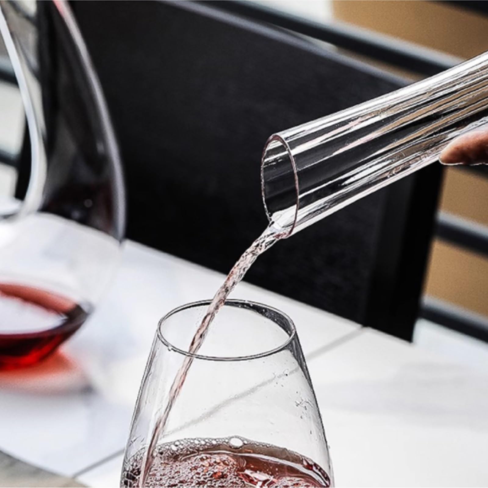Decantador Profesional Decantador De Vino Cristal, Perfecto For El Hogar, Restaurantes, Fiestas, Forma Borde Recto Amantes del Vino