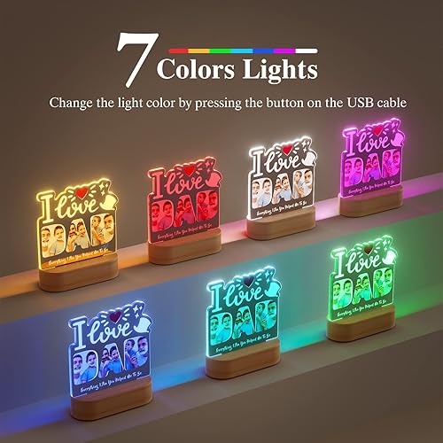 Miniatura 5 de Bemaystar Lámpara personalizada con imagen, regalos de mamá, luces nocturnas personalizadas, regalos de acrílico para el día de la madre para mamá