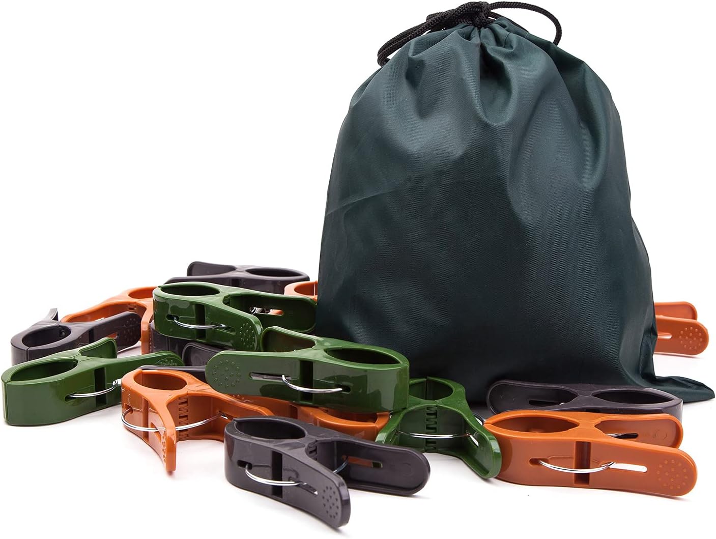 20 Large Camo Pegs Clips Clamps For Den Building, Laundry, Towels, Clothing, Designed For Little Hands Includes Drawstring Bag Red