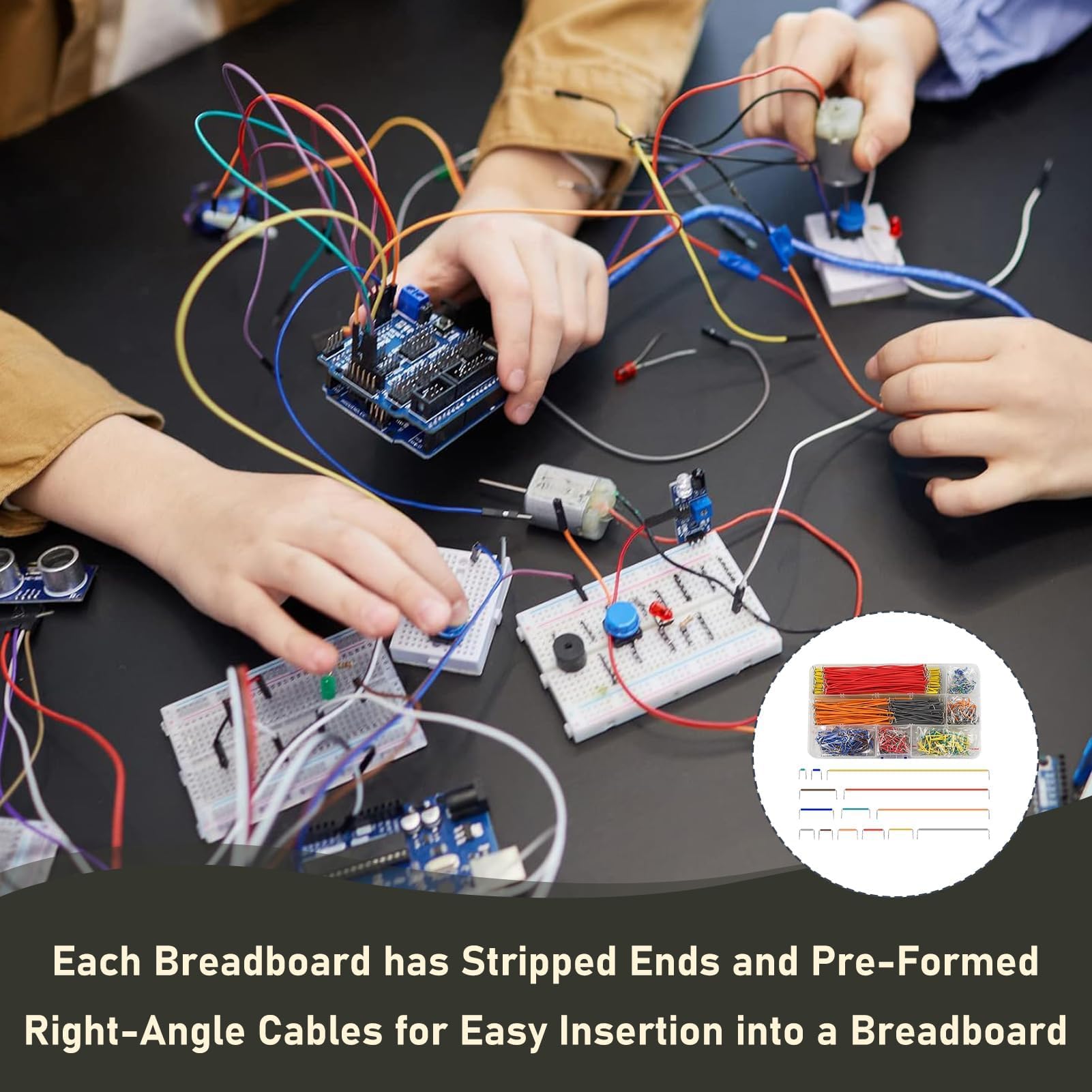 840 Pezzi Breadboard Jumper Wires Filo Assorted Kit, Maschio a Maschio U Shape Jumper Wires breadboard Senz Saldatura, Filo Preformato in 14 Lunghezze Diverse, con Scatola Organizzatrice