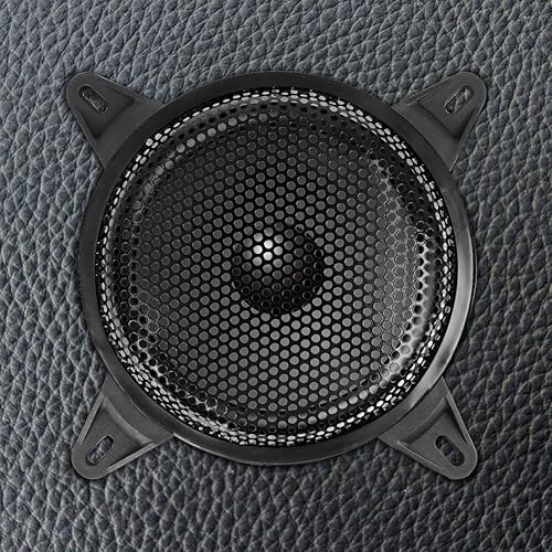 Miniatura 2 de X AUTOHAUX Altavoz de audio para coche de 8 pulgadas, subwoofer, subwoofer, metal, negro, waffle, protector universal