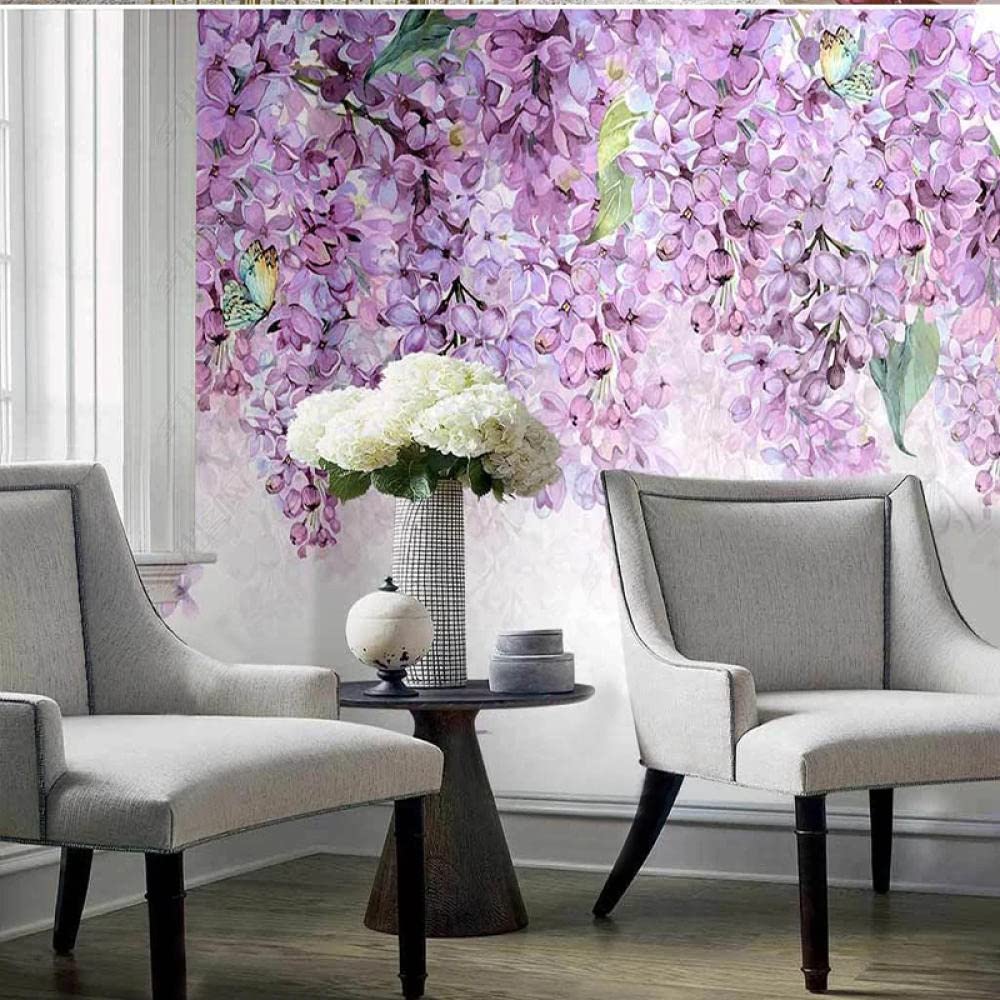 Amazon | カスタム壁紙 藤の花 牧歌的なスタイル アート壁画 リビング