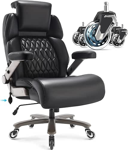 Big and Tall Office Chair 700lbs - Adjustable Headrest&Lumbar Support,