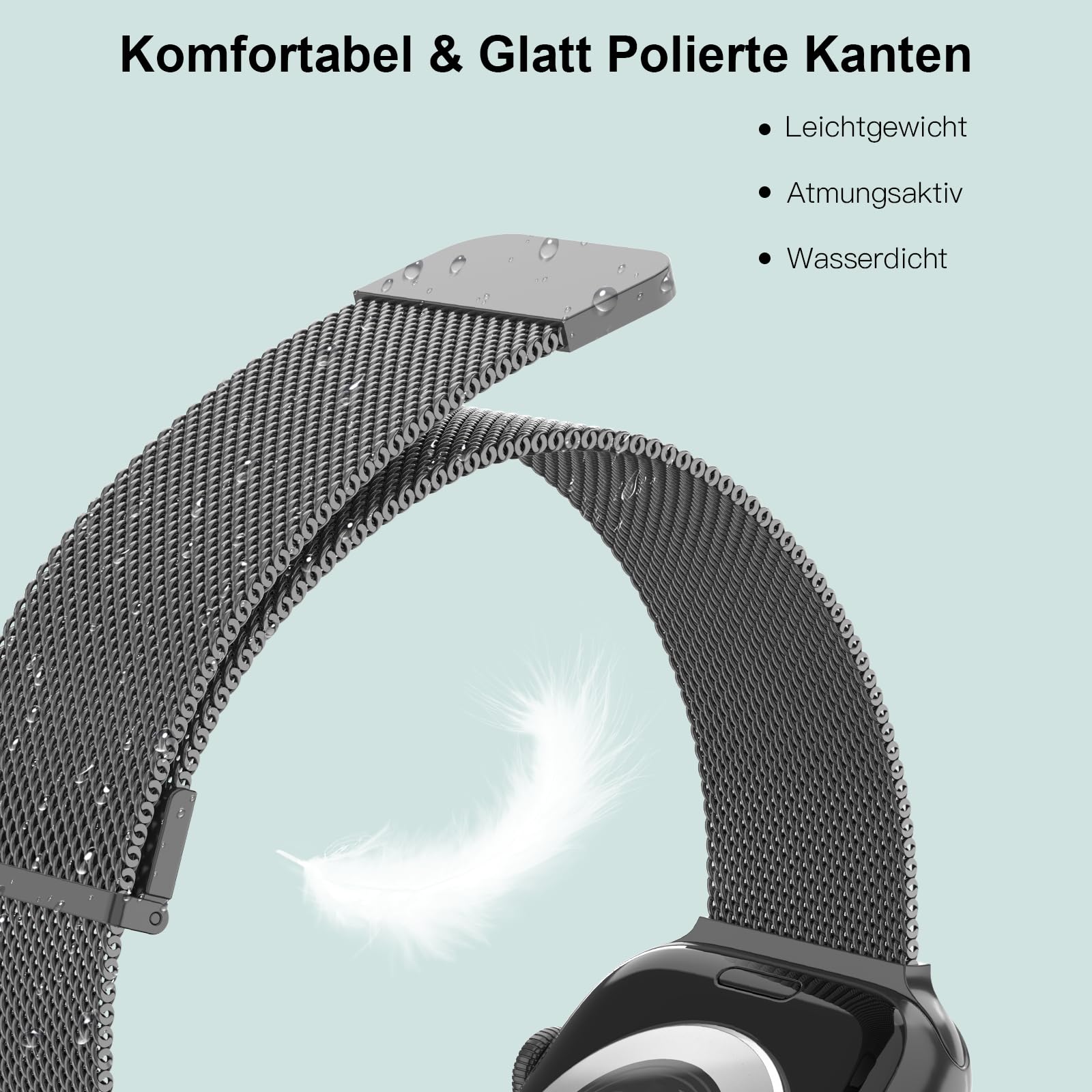 AMSKY 2 Pezzi Cinturini in Acciaio Compatibile con Cinturino Apple Watch 44 mm 46mm 40mm 45mm 41mm 42mm 38mm 49mm, Magnetico Metallo Maglia Milanese per iWatch Se Ultra Series 10 9 8 7 6 5 4 3 2 1