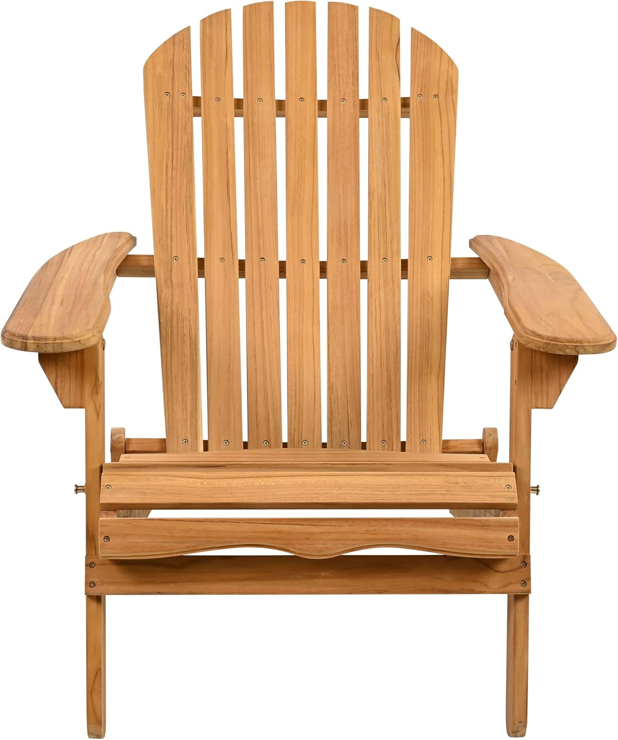 SAFAVIEH Couture Outdoor Patio Furniture Collection – Alani Natural Teak Adirondack Chair, Classic Outdoor Lounge Chair for Patio, Deck & Garden, Solid Teak Wood (CPT1062A)