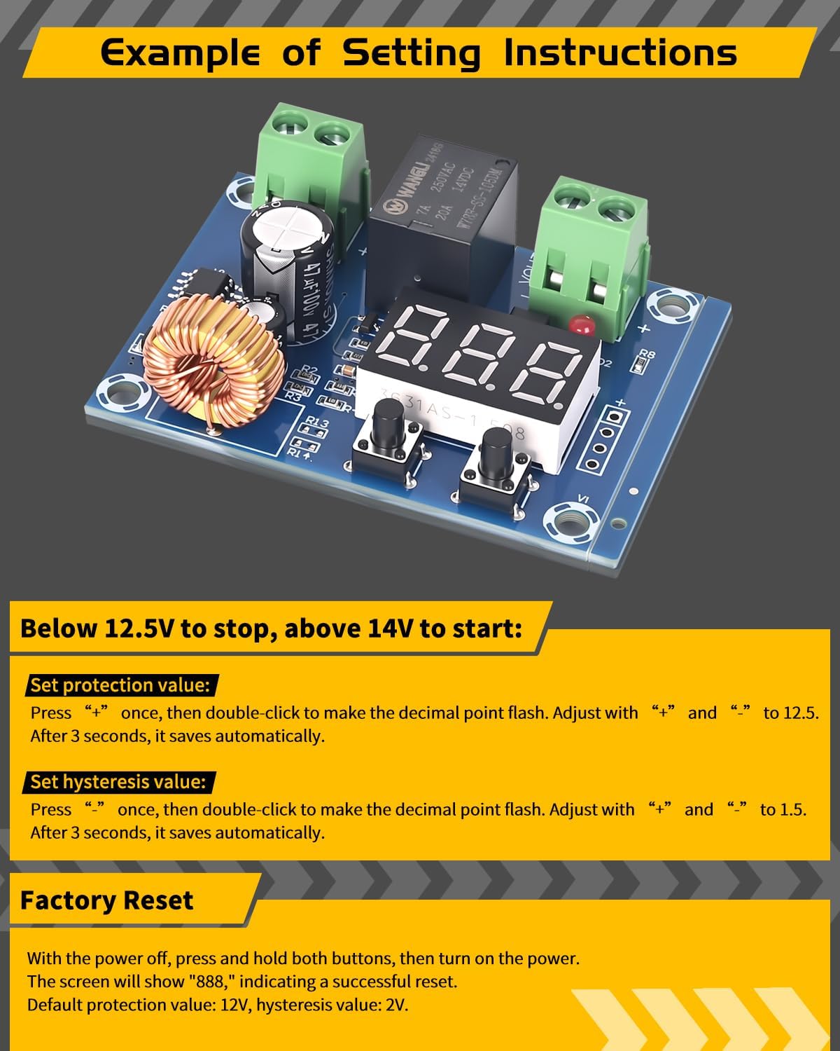 10PCS Digital Low Voltage Disconnect Switch 12V-36V DC Over-Discharge Protector with Auto Cut Off Battery Protection Module for Solar RV Lithium Batteries