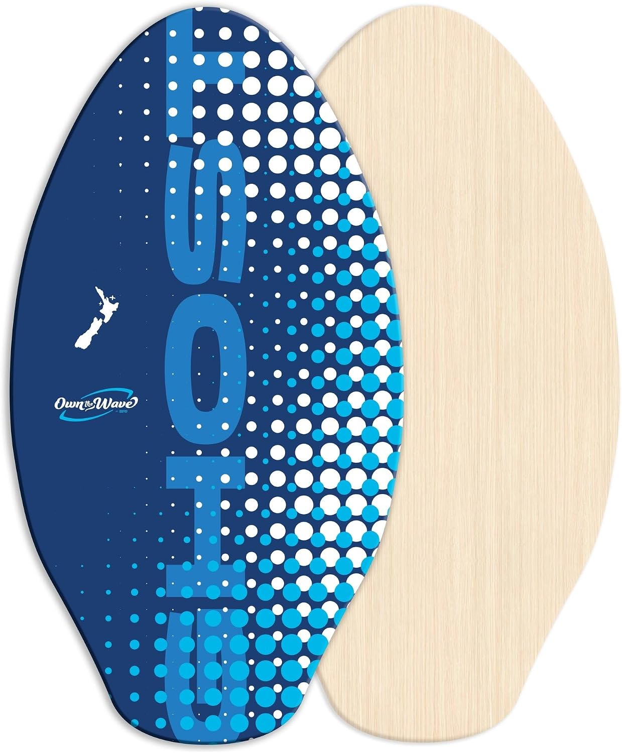 BPS 'Ghost' Skimboard with Colored EVA Grip Pad and High Gloss Clear Coat Wooden Skim Boards for Kids and Adults | Available in 3 Sizes (Own the Wave Collection)