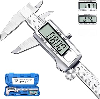 Kynup Digital Caliper, 150mm Stainless Steel Electronic Vernier Caliper with Inch/Mm Conversion, High Precision Measuring Tool for DIY, Woodworking & Engineering