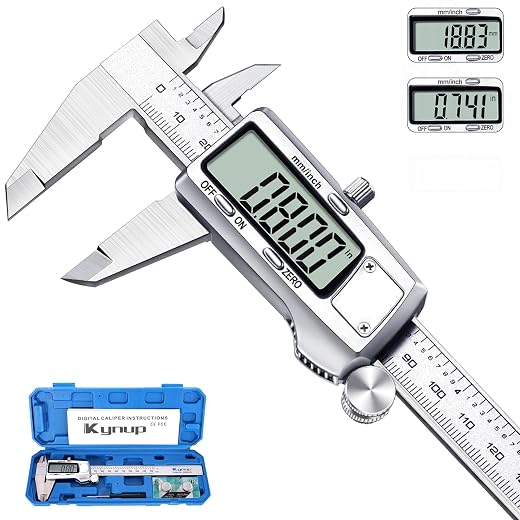 Kynup Calibro Digitale, Calibro da 150 mm / 6", Calibro Digitale Professionale Analogico con Conversione MM/Inch/frazione