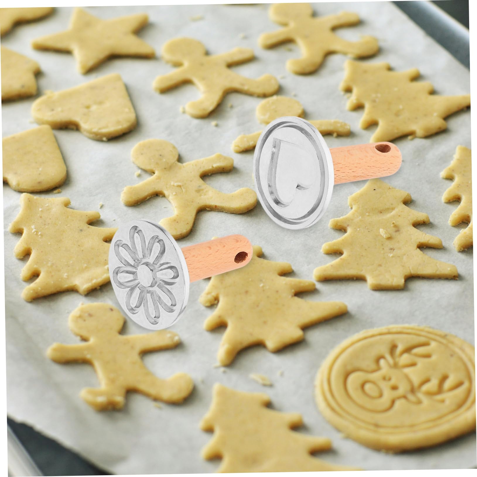 Amosfun 10 Piezas molde de galletas molde galletas molde de corazón molde para galletas de diseño molde para galletas y pasteles biscotes bizcocho de galletas molde dulce de madera