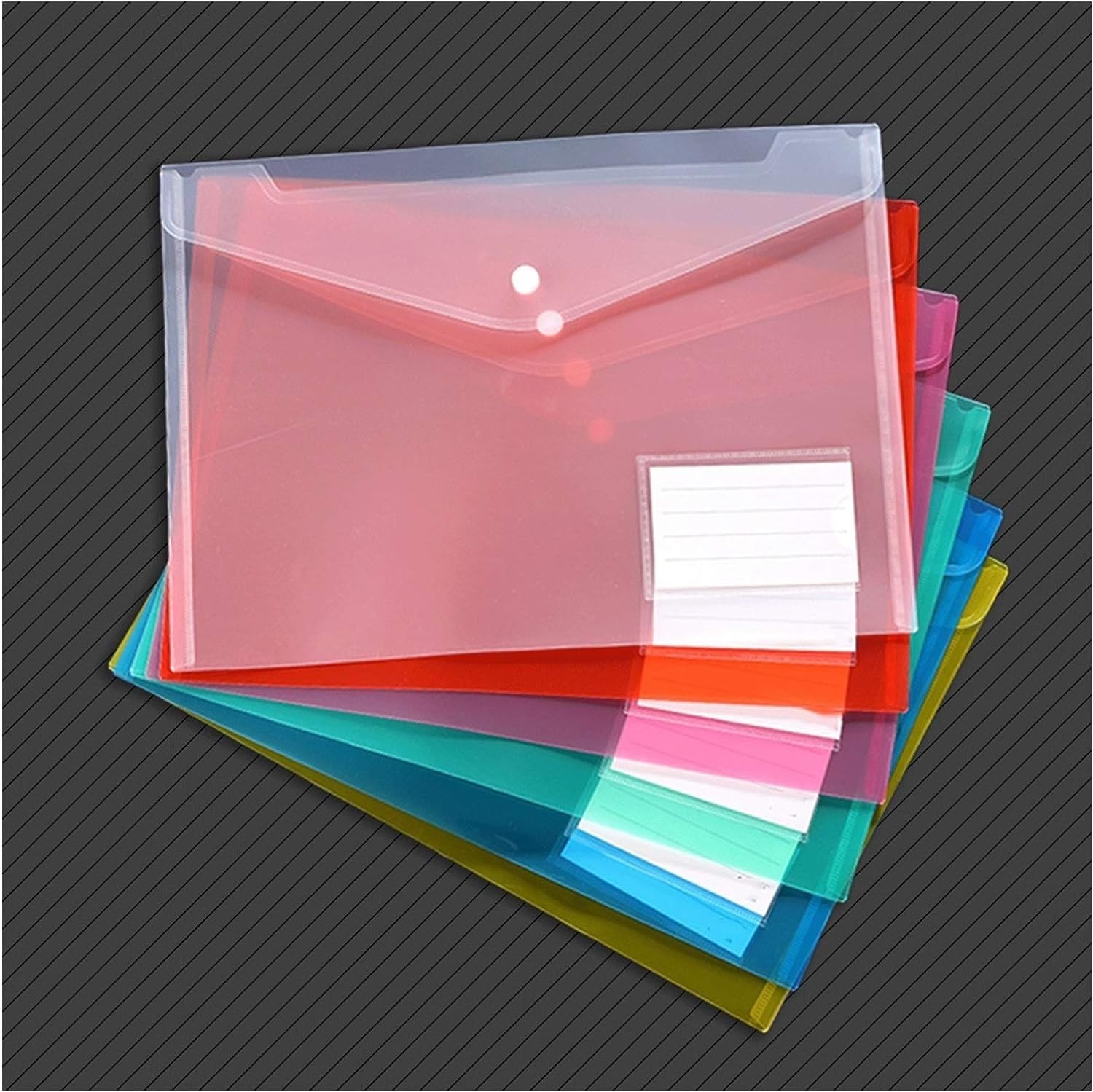 Cartelle In Confezione Da 50, Cartelline Con Etichette, Cartelline In Plastica Con Bottoni A Pressione, Buste In Politene Formato A4, Cartelline Portadocumenti, Organizer Per File (Color : Pink)